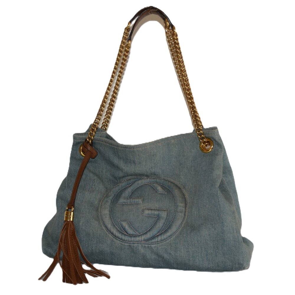 Gucci Tassle Denim Shoulder bag